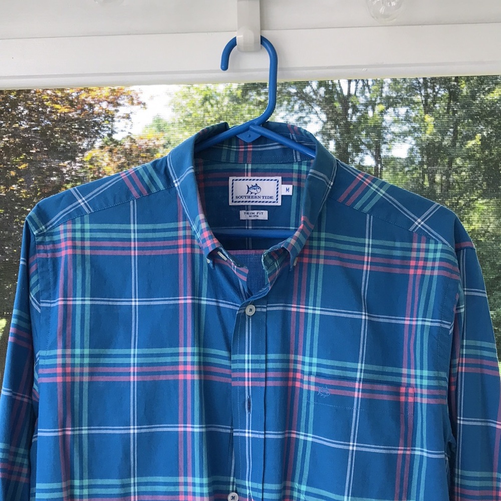 Men's Blue Plaid Shirt